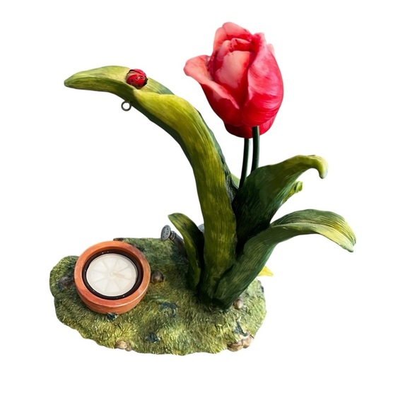 Yankee Candle Tart Wax Warmer Tulip Garden Lady Bug No Warmer W/Tag Discontinued - Picture 8 of 11